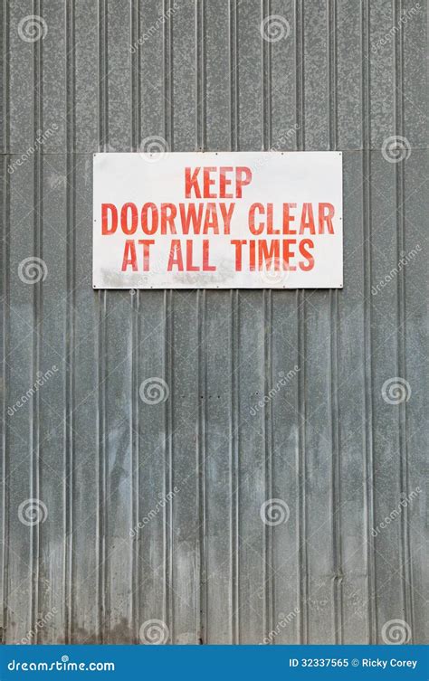Keep Clear Stock Image Image Of Doorway Exterior Metal 32337565