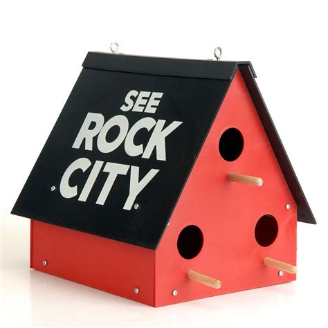 Rock city gardens, which opened in 1932, featured panoramic views from atop lookout mountain most of the barns were painted by clark byers of chattanooga, who spent 30 years painting such. Rock City Gardens See Rock City Birdhouse-1 - The Home Depot
