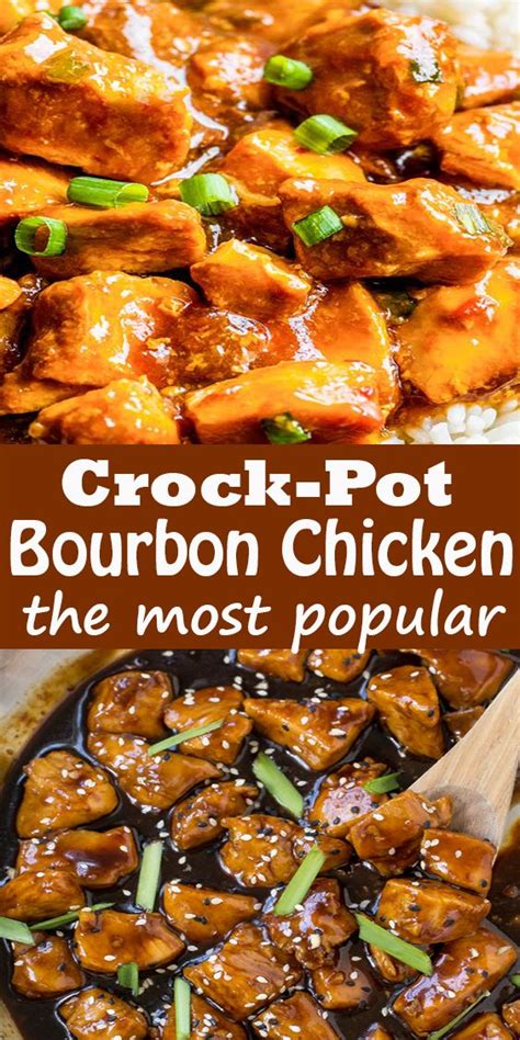 Try our famous crockpot recipes! Crock-Pot Bourbon Chicken #Crock-Pot #Bourbon #Chicken #dinner in 2020 | Bourbon chicken ...