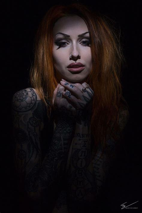 Shelley D Inferno Ant Tattoo Headshot Photography Dark Beauty Inked Girls Goth Girls Lady