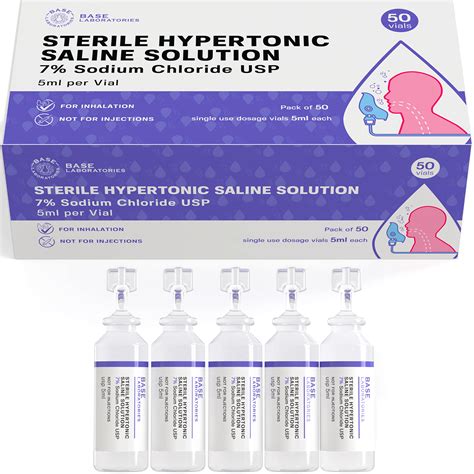 Base Labs 7% Hypertonic Saline Solution for Nebulizer Machine | Sterile