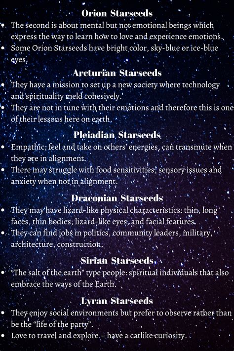 Types Of Starseed And Their Characteristics In 2020 Metaphysical
