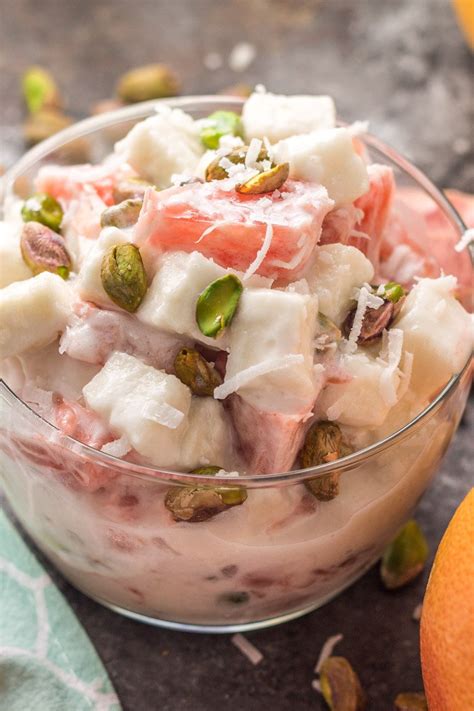 The salad will definitely not be as sweet this way or as creamy. Paleo Grapefruit Pistachio Ambrosia Salad