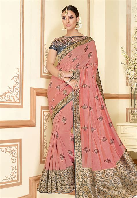 Pink Silk Party Wear Saree 11032 Party Wear Sarees Bollywood Dress Silk Sarees