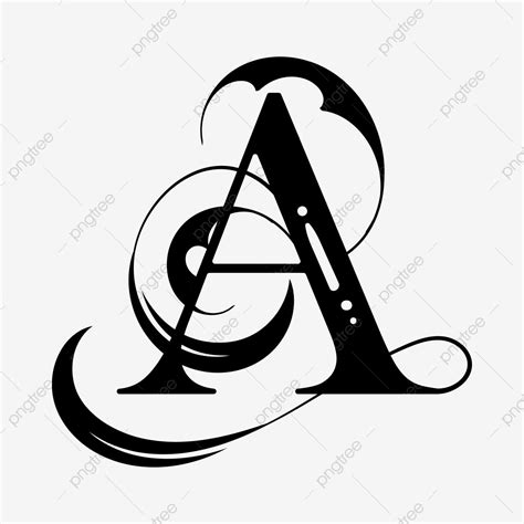 Line Drawing Alphabet Letter A With Ornaments Vintage Letter A Clipart