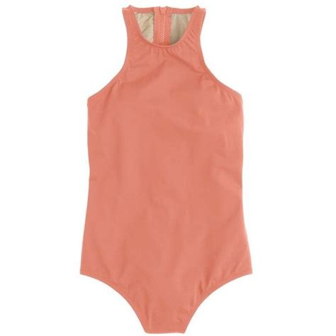 Jcrew High Neck Zip Back One Piece Swimsuit 194 Aud Liked On Polyvore Featuring Swimwear One