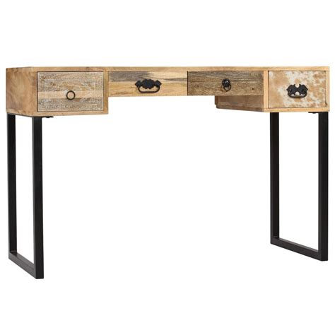 Finden sie ihre einrichtung, von schlafzimmer bis wohnzimmer. Schreibtisch Mangoholz Massiv und Echtleder 117x50x76 cm ...