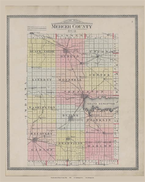 Mercer County Ohio 1900 Mercer Co 7 OLD MAPS