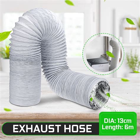 6m 5 Diameter White Flexible Exhaust Hose Tube Portable Air