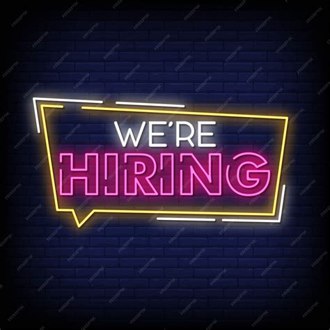 Premium Vector We Are Hiring Neon Signs Style Text Vector
