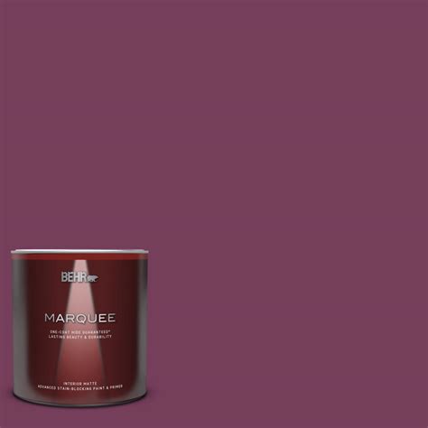 Behr Marquee 1 Qt 100d 7 Maroon Matte Interior Paint And Primer In