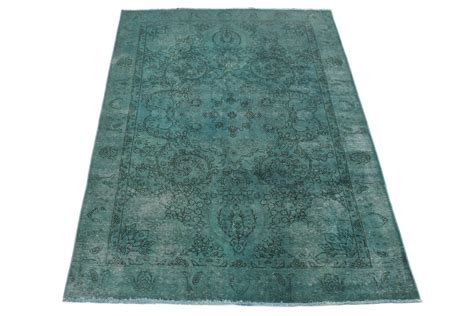 Jeder für sich ist ein absolutes unikat: Vintage Teppich Türkis in 280x190 (1001-3706) - carpetido.de