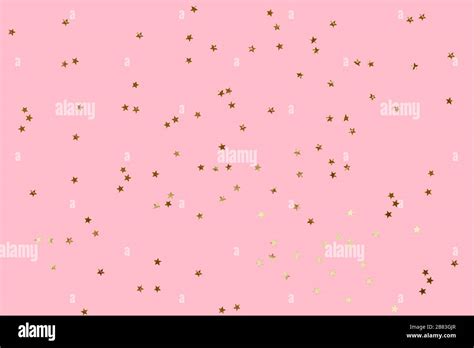 Falling Confetti Background Sparkles On Pink Pastel Trendy Background