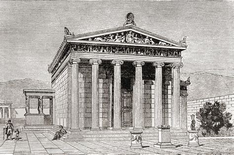 The Erechtheum At Athens Greece Drawing By Vintage Design Pics Fine