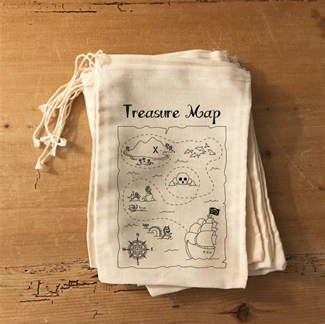 1 Treasure Map Bag 4x6 5x7 6x8 7x9 7x11 Custom Etsy Party Favor