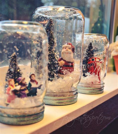 Craft In A Jar No Water Snow Globe Christmas Jars Snow Globe
