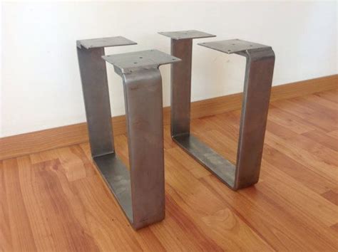 View in gallery industrial desk oak top steel pipe legs. Metal Dining Table Legs , 28 "x 20" Flat Steel Table Legs ...