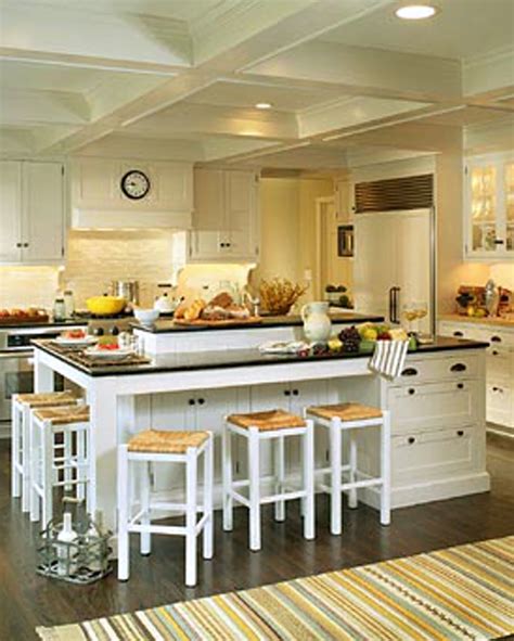 Granite Kitchen Islands With Seating Using A Tried And True Palette