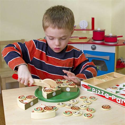 Melissa And Doug Wooden Pizza Party Cutting Food Buy Pretend Play Toys