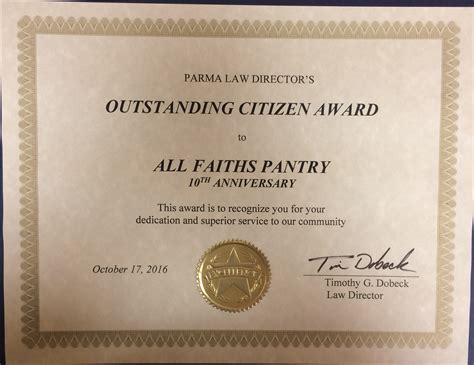 Outstanding Citizen Award 2016