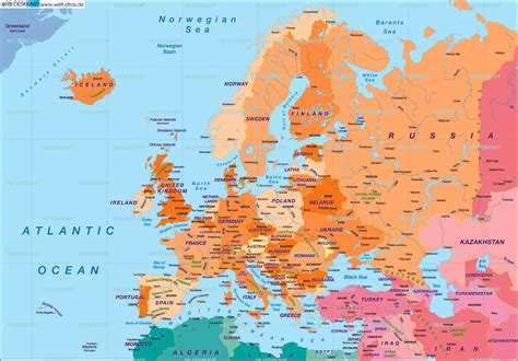 Map Of Europe Politically Region Welt Atlasde