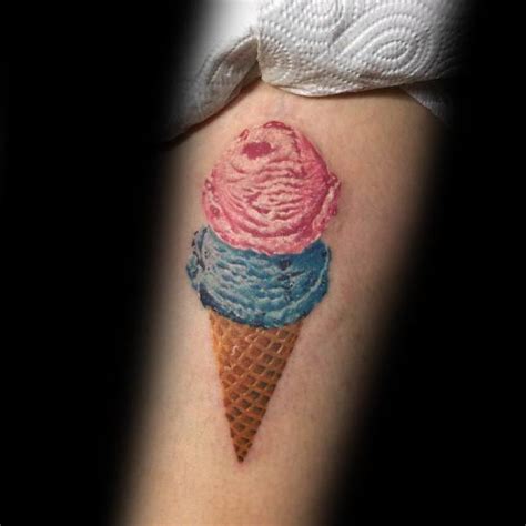 60 Ice Cream Tattoo Ideas For Men Frozen Dessert Designs