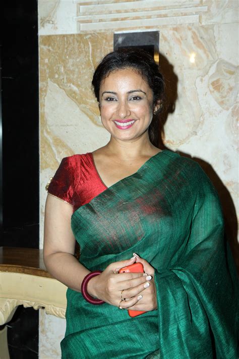 Actress Divya Dutta In Green Silk Saree At An Event Stylish Designer Sareeslehengas