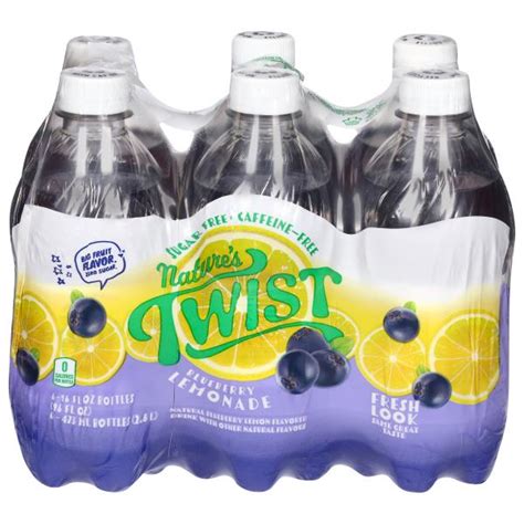 Natures Twist Flavored Drink Sugar Free Blueberry Lemon 6 Pack