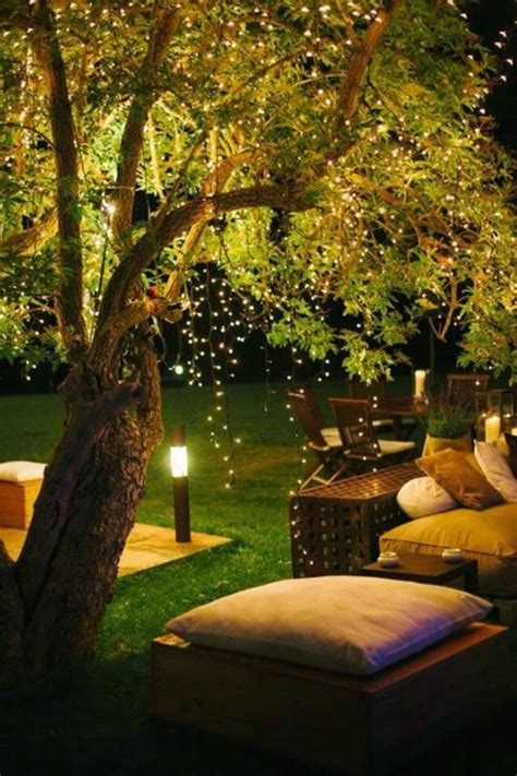 One aesthetic and affordable way to light up your outdoor area is with string lights. 17 DIY Ways to Use Fairy Lights in Your Decor | TipHero