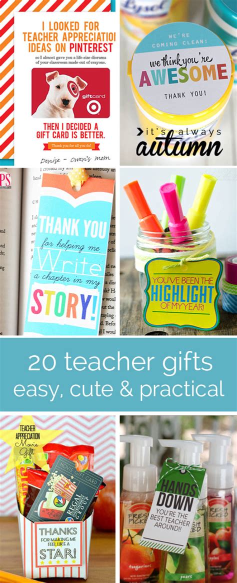 Check out these inexpensive gift ideas for students. 20 cheap, easy, cute & practical teacher appreciation ...