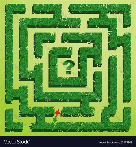 Green Grass Maze On Background Royalty Free Vector Image