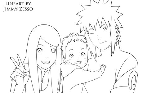 Naruto Kushina Naruto And Minato Lineart By Jimmy Zesso On DeviantArt