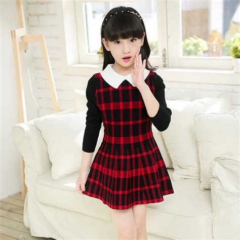 Preppy Style Girls Dress Cotton Casual Dress Kids Clothing Baby Girl