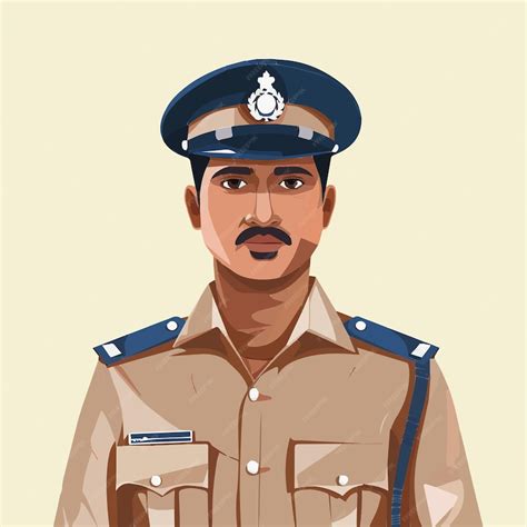 Premium Vector Indian Police Officer Vector Illustration