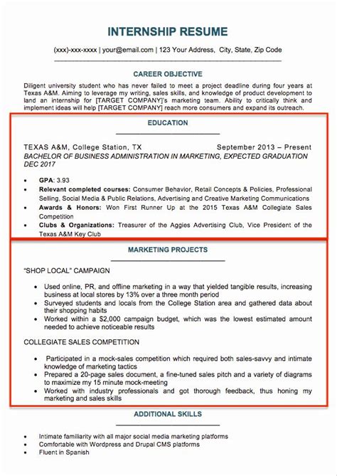 An internship is a very crucial element of one's job life. Resume Template College Student Inspirational College ...