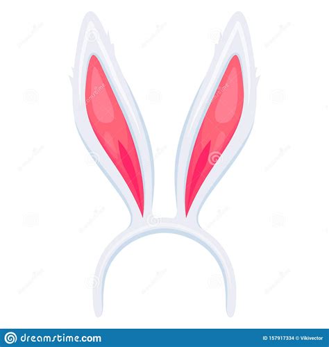 Cute Rabbit Ears Headband Vector Cartoon Illustration Stock Vector