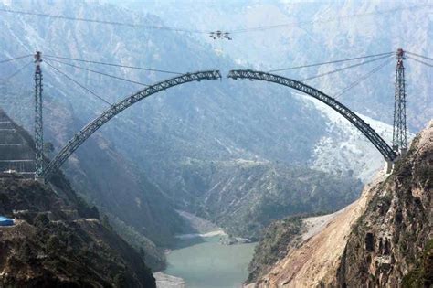 Indias Marvel Worlds Highest Rail Bridge Arch On Chenab In Jammu And