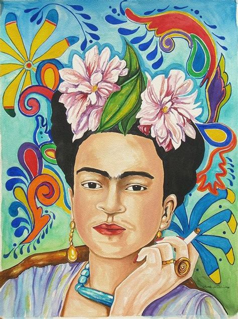 Large Unframed Original Frida Kahlo In Etsy Painting Watercolor Paintings Frida Kahlo