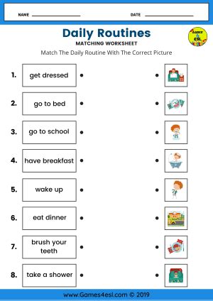 Daily Routine English ESL Worksheets Games4esl Daily Routine