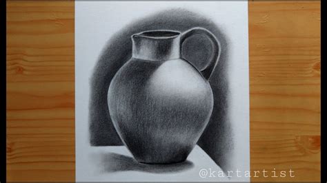Drawing Jugpitcher Using Charcoal Still Life Drawing Youtube