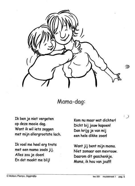 Moederdag Kleurplaat Mama Ik Hou Van Jou
