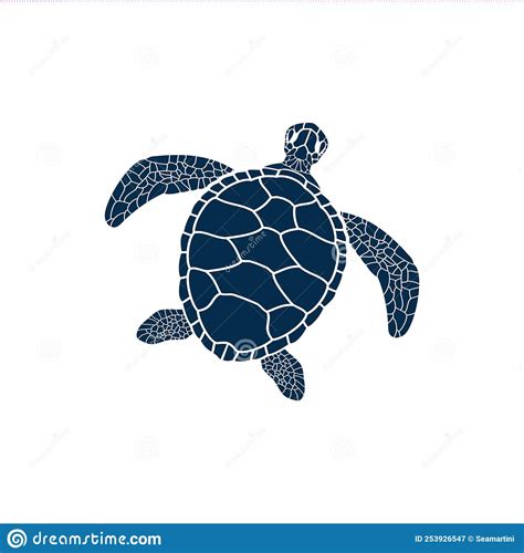 Sea Turtle Isolated Loggerhead Marine Animal Icon Stock Vector