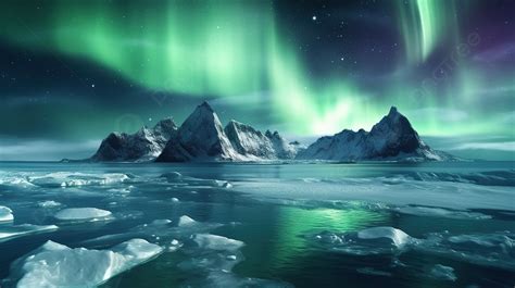 Ethereal Arctic Landscape With Breathtaking Polar Lights 3d Art