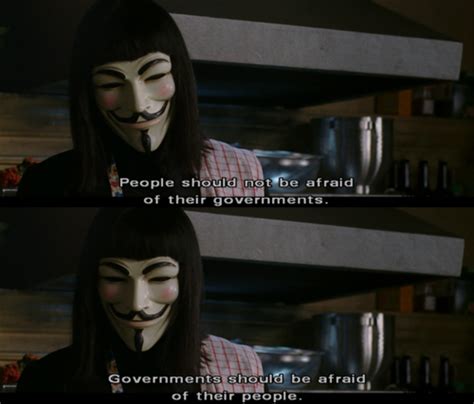 V For Vendetta People Should Not Be Afraid Of Their Governments