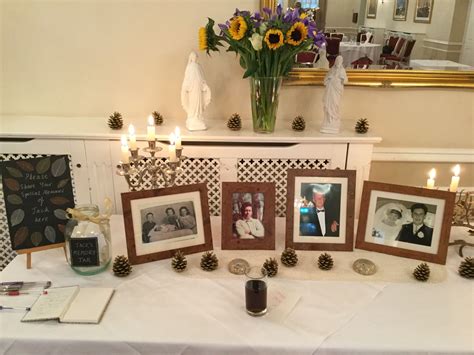 Memory table for a funeral reception | Memory table, Funeral reception