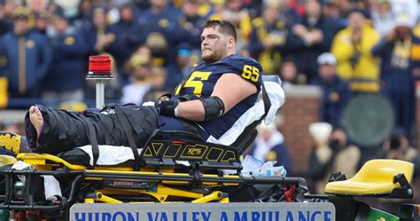 Michigan OL Zak Zinter Posts Photo with Jim Harbaugh After Surgery on