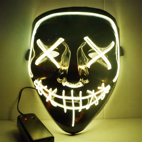 Cheap Halloween Mask Led Maske Light Up Party Masks Neon Maska Cosplay
