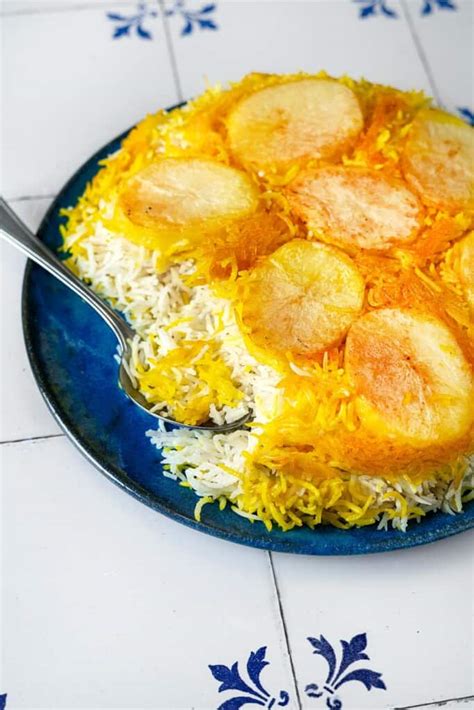 Persian Rice With Potato Tahdig The Mediterranean Dish