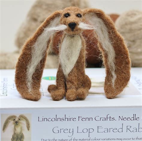 Rabbit Needle Felting Kit Brown Lop Eared Rabbit Lincolnshire Fenn