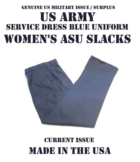 Asu Us Military Slacks Womens 10mr Army Service Dress Blue Blues